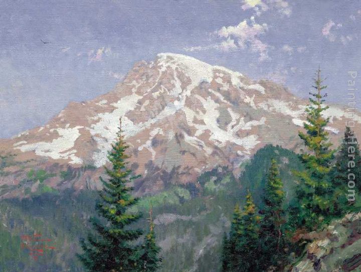 Mount Rainier painting - Thomas Kinkade Mount Rainier art painting